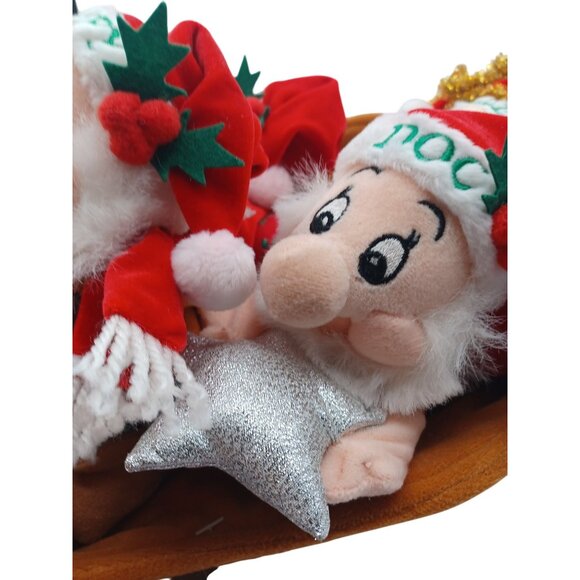 Disney Store Snow White & 7 Dwarves Plush Santas Sleigh Vintage Christmas Decor - Picture 8 of 13